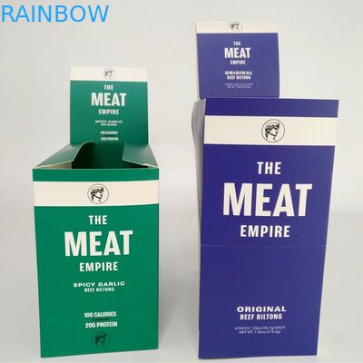 La coutume a imprimé le petit papier de carton de boeuf séché enferme dans une boîte la boîte de papier d'emballage pour la boîte de présentation de barre d'énergie de casse-croûte