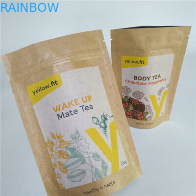 Support compostable vers le haut de la farine de sachet à thé empaquetant des sacs en papier de Papier d'emballage pour l'aliment pour animaux familiers