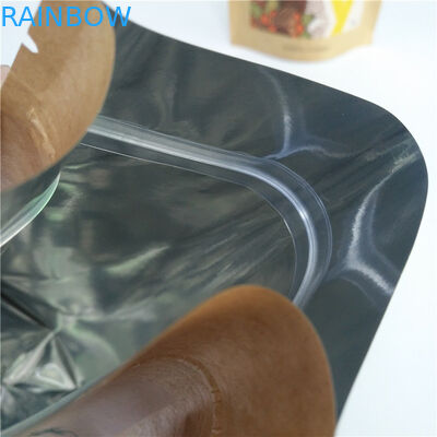 Support compostable vers le haut de la farine de sachet à thé empaquetant des sacs en papier de Papier d'emballage pour l'aliment pour animaux familiers