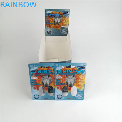 Emballage masculin de capsule d'amélioration de capsule de Pillls 3d de cartes en plastique vides faites sur commande de boursouflure