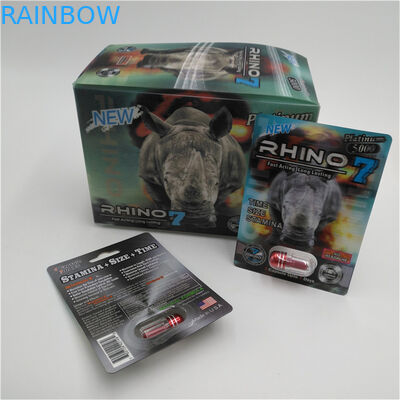 Boîte sexuelle de pilule rhinocéros 30000 chaud de vente de carte de PillPackaging 3D de sexe de carte de rhinocéros du nouveau en stock
