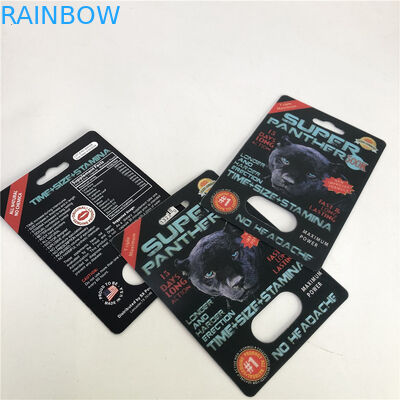 Carte lenticulaire superbe en plastique CMYK de la boursouflure 3D de pilule de panthère