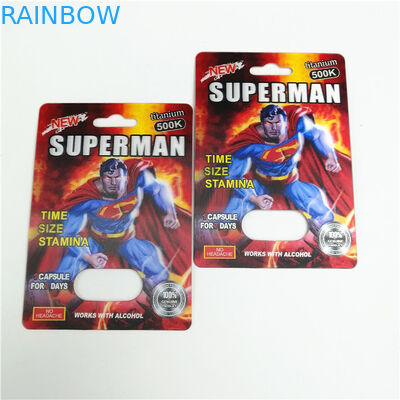 350g carton Gravnre imprimant l'emballage de carte de boursouflure pour la pilule de sexe