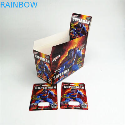 Carte de impression en soie 9x12cm d'emballage de pilule de sexe de CMYK