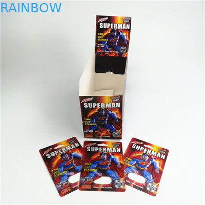 Carte de impression en soie 9x12cm d'emballage de pilule de sexe de CMYK