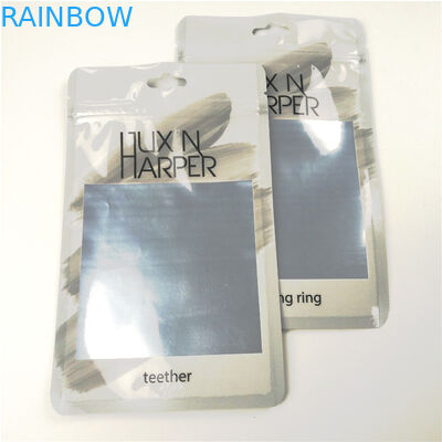 Emballage numérique adapté aux besoins du client avant clair brillant de sac de serrure de fermeture éclair d'impression de papier d'aluminium de sachets en plastique de fil dentaire