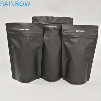 Le support noir fait sur commande vers le haut de la fermeture éclair sans danger pour les enfants met en sac les sachets en matière plastique empaquetant les sacs comestibles de fleur de chanvre de mauvaise herbe de preuve d'odeur