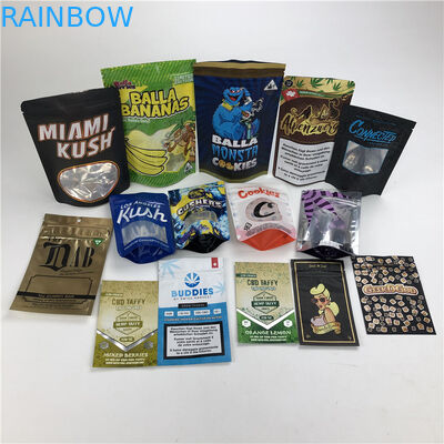 L'odeur de sac de biscuit de toucher doux de CBD 3.5g rendent l'emballage sans danger pour les enfants résistant de poche d'aluminium de Mylar