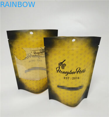 La preuve noire mate d'odeur imprimée par coutume a stratifié des sacs de doypack de tooba de mauvaise herbe de serrure de fermeture éclair de mylar