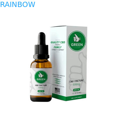 Boîte de papier de impression colorée CBD de bouteille de compte-gouttes de CMYK 120mic