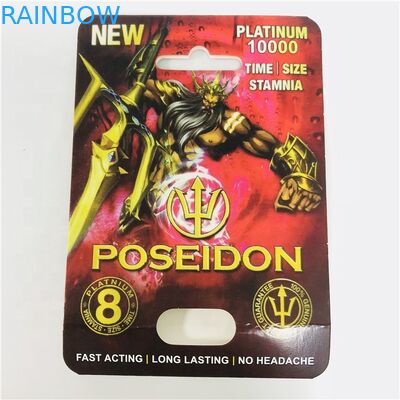 Cartes de papier de la panthère CMYK 8*12cm de pilules blanches noires de sexe pour la pilule