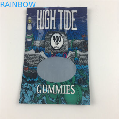 L'odeur imprimée faite sur commande de poche de Mylar de mauvaise herbe zip-lock latérale du joint trois rendent comestible résistant