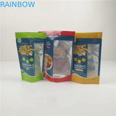 Emballage en plastique sec brillant de papier d'aluminium de tirette de poissons avec la fenêtre claire