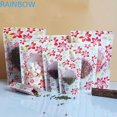 De tirette de support sachet en matière plastique brillant empaquetant Logo With Window fait sur commande