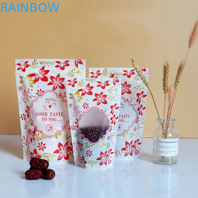 De tirette de support sachet en matière plastique brillant empaquetant Logo With Window fait sur commande