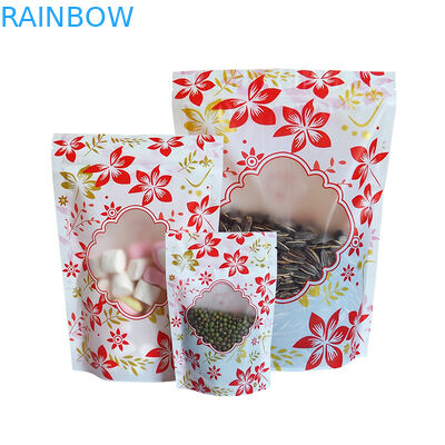 De tirette de support sachet en matière plastique brillant empaquetant Logo With Window fait sur commande