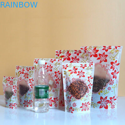 De tirette de support sachet en matière plastique brillant empaquetant Logo With Window fait sur commande