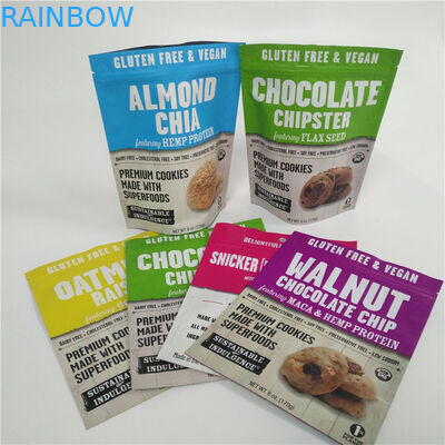 Les bonbons Digital en plastique faite sur commande à sucrerie imprimée se tiennent vers le haut des poches avec le dessus de tirette