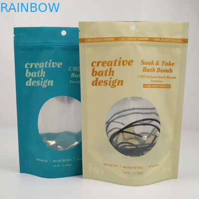 Sentez le support rescellable zip-lock de Mylar de papier d'aluminium de preuve vers le haut des poches avec la fenêtre