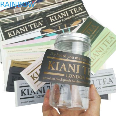 Bouteille d'eau imperméable adhésive adaptée aux besoins du client unique Logo Printed Labels Sticker fait sur commande de produit alimentaire d'autocollant