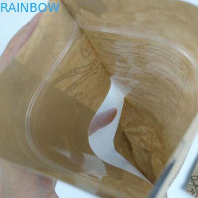 Réutilisez le support vers le haut de la poche la soudure à chaud de serrure de fermeture éclair de catégorie que comestible a imprimé le sac fait sur commande biodégradable de papier d'emballage de nourriture avec la fenêtre claire