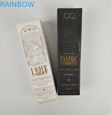 Petite boîte de papier de empaquetage cosmétique de estampillage chaude de luxe noire pliable en gros faite sur commande de cadeau de feuille d'or