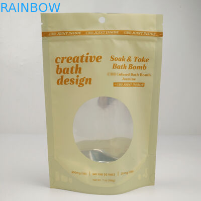 Les sacs avec les sacs rescellables en aluminium de Mylar d'odeur de preuve de stockage en gros clair de nourriture déjouent le support vers le haut de la poche avec la fenêtre claire