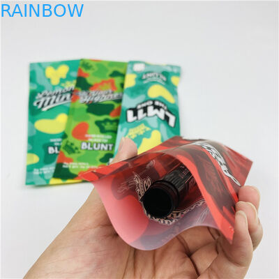 Le bas cigare imprimé fait sur commande de chanvre de MOQ enveloppant la fermeture éclair de Mylar met en sac l'emballage de blague à tabac de Grabba