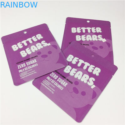 Poche gommeuse MOPP d'aluminium de tirette d'ours des biscuits CBD Edibles 200 microns