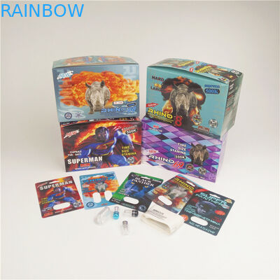 cartes de papier sexuelles du rhinocéros 3K 7K de cartes des pilules 3D de la panthère 90mic