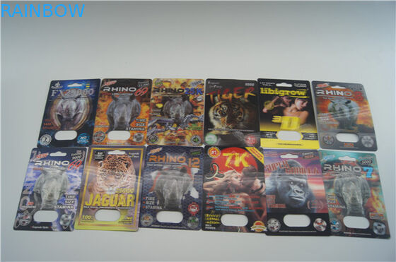 Cartes 3D en plastique du trou 89X127mm de double de FDA pour le rhinocéros 7