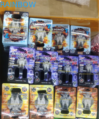 Cartes 3D en plastique du trou 89X127mm de double de FDA pour le rhinocéros 7