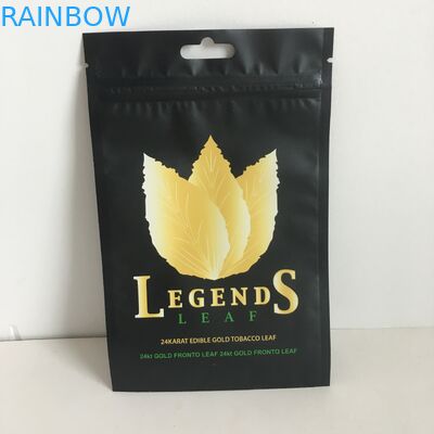 La catégorie comestible en plastique zip-lock imprimant l'emballage de Mylar met en sac des poches de feuille de tabac avec le trou de cintre