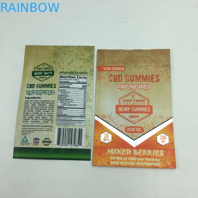 1g imprimés faits sur commande 3.5g réutilisent sac comestible gommeux de mauvaise herbe du support 3.5g mylar de l'ours CBD de tirette de preuve d'odeur le petit