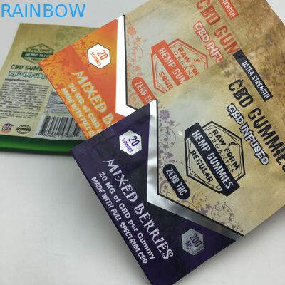 1g imprimés faits sur commande 3.5g réutilisent sac comestible gommeux de mauvaise herbe du support 3.5g mylar de l'ours CBD de tirette de preuve d'odeur le petit