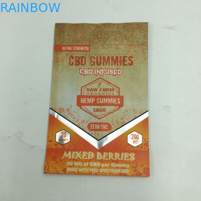 1g imprimés faits sur commande 3.5g réutilisent sac comestible gommeux de mauvaise herbe du support 3.5g mylar de l'ours CBD de tirette de preuve d'odeur le petit