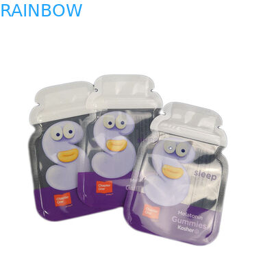 Emballage fait sur commande zip-lock en plastique en gros de poches de Logo Cb Edible Gummy Bags de forme irrégulière