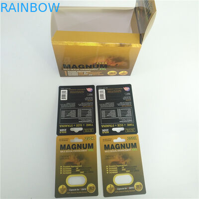 Pilules de sexe de Pantone empaquetant la carte 3D de empaquetage lenticulaire du rhinocéros 69 de carte