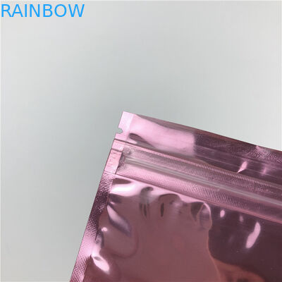 Sac latéral de tirette de joint de l'impression trois en plastique de petite taille de Rose Gold Ziplock Pouch Logo pour des bijoux avec la fenêtre