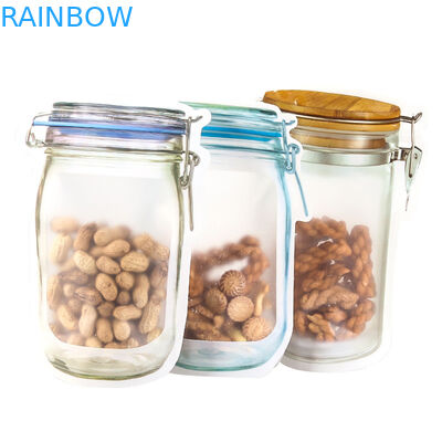 Mason Jar Pouches For CBD sème les poches de emballage irrégulières de feuille indica de Gummies THC de fleur de CBD avec la tirette