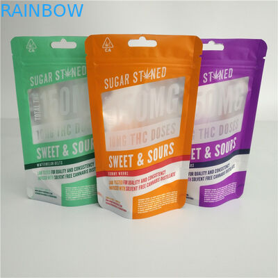 Le ruban imprimé fait sur commande d'huile de chanvre déjouent le sac d'emballage de capsule de Vape Pen Pack Gummies Candy Pouches CBD de mauvaises herbes de Mylar