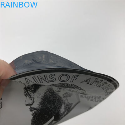 Le toucher doux 3.5g qu'en plastique emballe Mylar met en sac les poches irrégulières découpées avec des matrices avec le rond zip-lock forment des poches des biscuits 7g