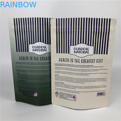 Sacs en papier blancs de impression faits sur commande de Papier d'emballage de poche de Chips Zip Lock Stand Up