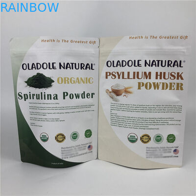 Sacs en papier blancs de impression faits sur commande de Papier d'emballage de poche de Chips Zip Lock Stand Up