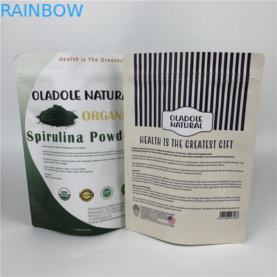 Sacs en papier blancs de impression faits sur commande de Papier d'emballage de poche de Chips Zip Lock Stand Up