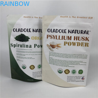 Sacs en papier blancs de impression faits sur commande de Papier d'emballage de poche de Chips Zip Lock Stand Up