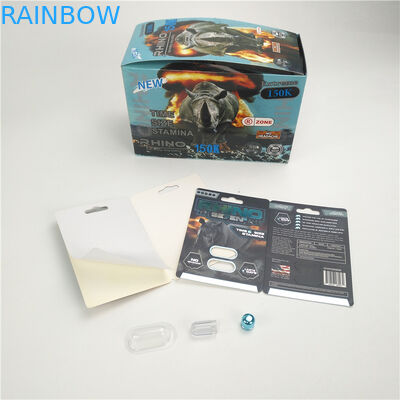 les pilules 200mic montrent le RHINOCÉROS masculin de représentation d'amélioration de carte 8 11 25 CMYK