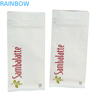 Sac de dégazage de tirette de fond plat de Matte Coffee Pouch 110mic CMYK MOPP de valve