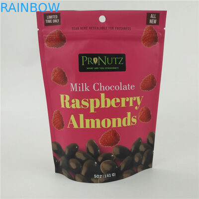 Le sachet en matière plastique comestible de VMPET CMYK a soudé à chaud des écrous de chocolat ébrèche 1.2C