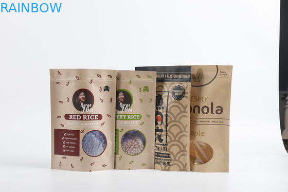 La poche biodégradable faite sur commande de tirette de papier de PLA emballage tiennent l'emballage alimentaire de thé